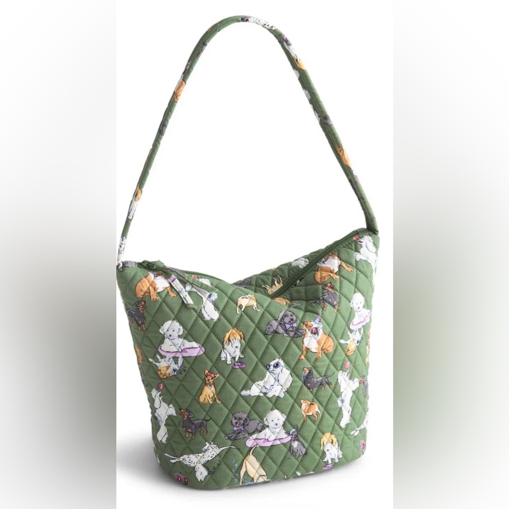 Vera Bradley Slouchy Bucket Shoulder Bag in Cotton in Dog Park print 🐶🐾